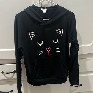 Cat 🐈‍⬛ lovers! Super cute black H&M hoodie with adorable cat print. Lightweight